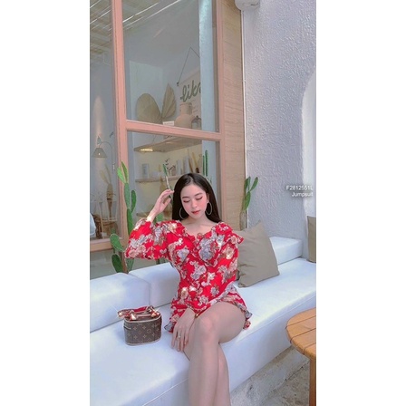 Jumpsuil hoa viền bèo