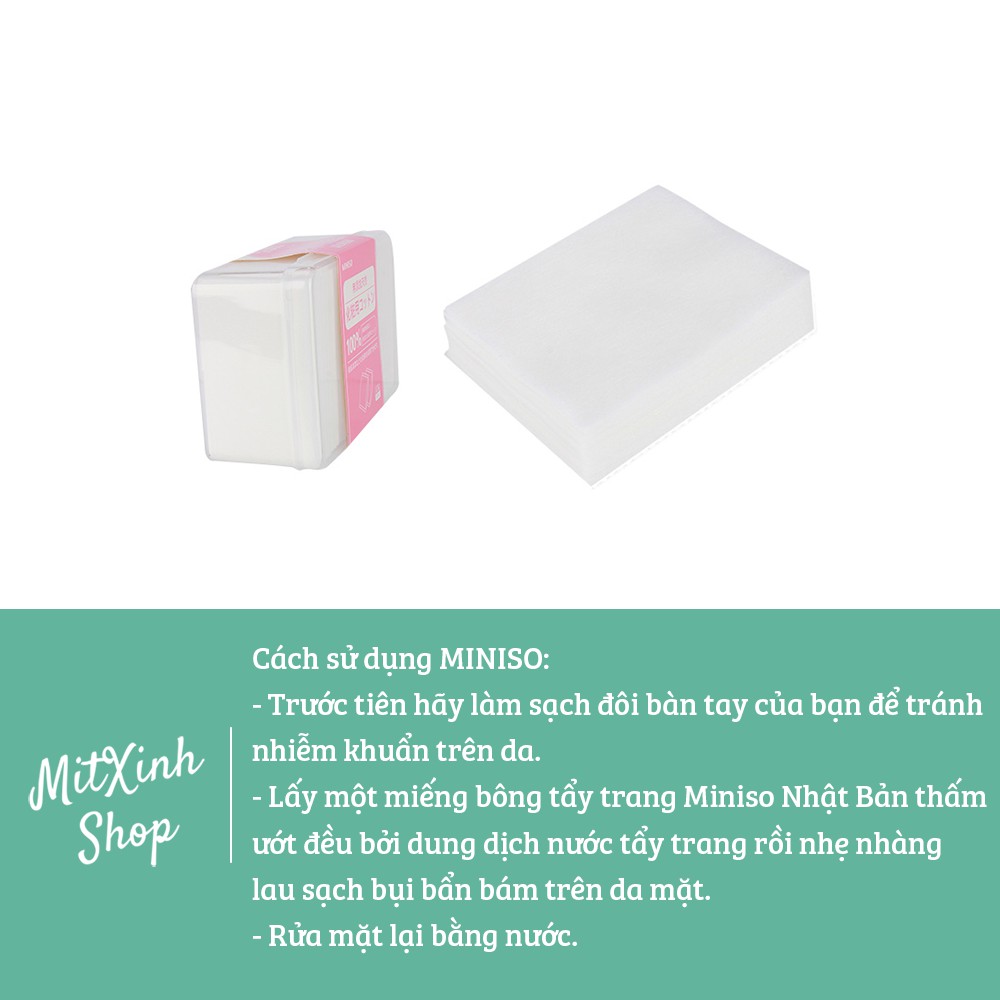 Bông tẩy trang Pháp 500 miếng - MINISO Nhật Bản 180 miếng - 1000 miếng Mẫu mới nhất - Date mới nhất
