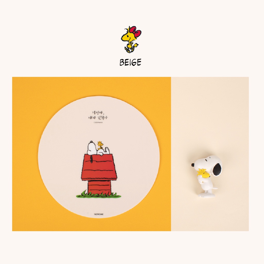 Lót chuột Peanuts Snoopy hình tròn chống trơn trượt tốt