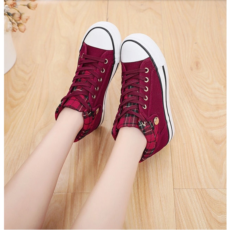 Giày ULZZANG Giày Sneaker Đế Độn Dế Bánh Mì 4CM Cổ Cao