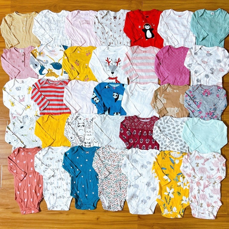 (Chọn mẫu size 9M) Bodysuit Carter, Bodychip dài tay cho bé trai, bé gái
