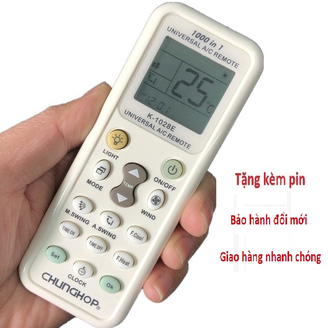 Điều khiển điều hòa đa năng K1028E CHUNGHOP  - 🎁BẢO HÀNH ĐỔI MỚI🎁