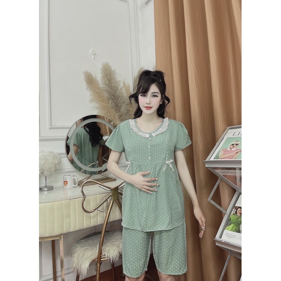 Bộ Bầu lửng siêu xinh ❤️có khoá cho con ti tiện lợi chất đũi hàn siêu thoáng mát,thấm hút mồ hôifreesize 45-68kg