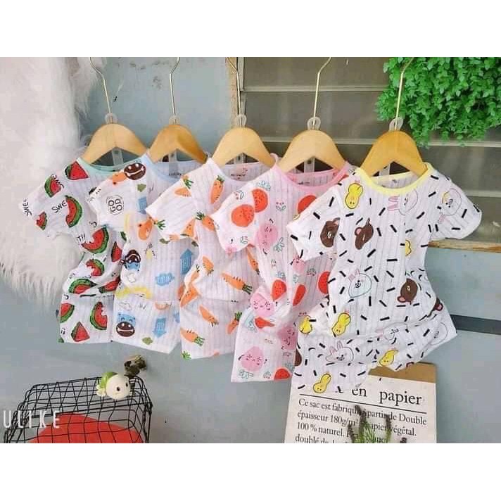 Bộ Đồ Cotton Đũi Giấy Cho Bé💕 FUNKIDS 💕Bộ Đồ Cho Bé Trai Và Bé Gái Giá Rẻ.Đẹp.Mát.Thấm Hút Mồ Hôi. 5 đến 15 kg