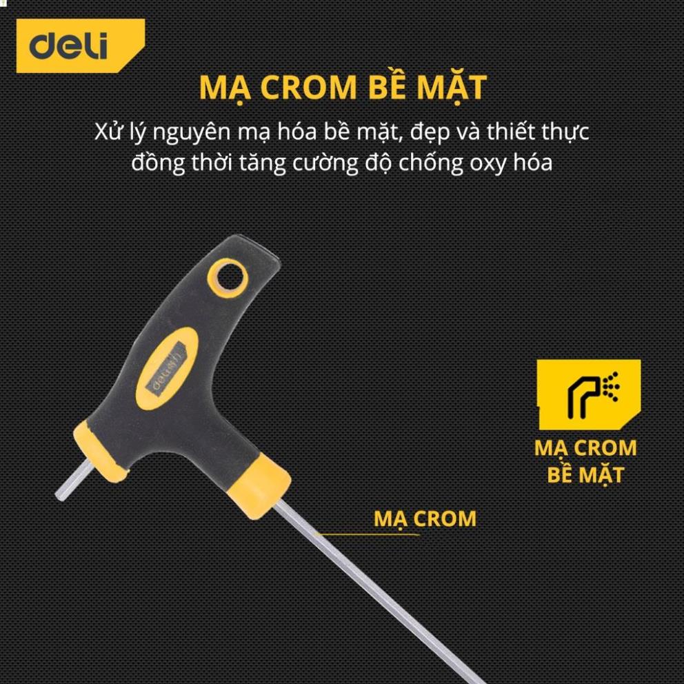 [LIFEDL157] Tay Vặn Lục Giác Chữ T Deli Cao Cấp - Chất Liệu Chống Mòn, Gỉ - Dễ Dàng Sửa Chữa, Vặn Ốc Vít - DL2277 .