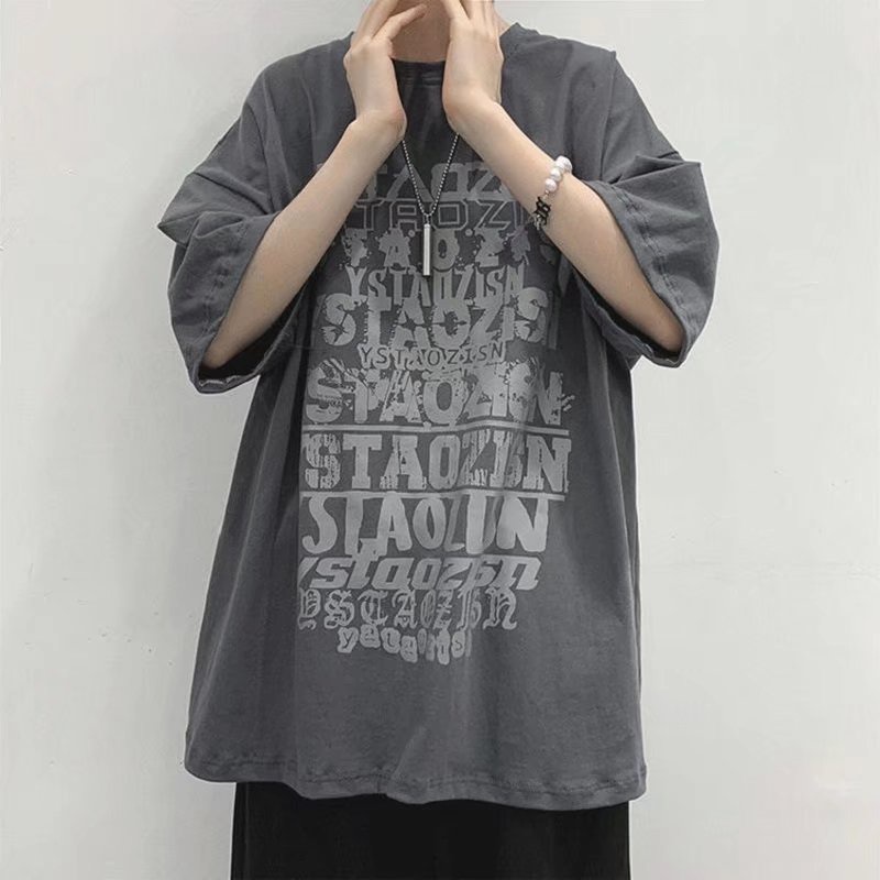 Áo Thun Tay Ngắn Dáng Rộng In Họa Tiết Phong Cách Hip Hop Hàn Quốc Thời Trang Mùa Hè Cho Nam