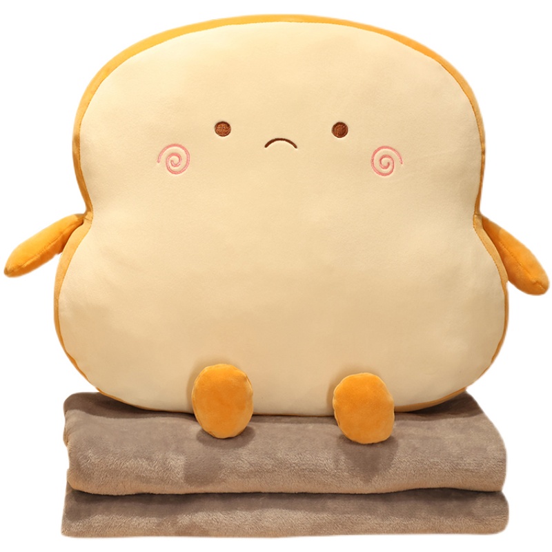 Bộ Chăn Gối Ngủ Trưa Văn Phòng Hai Mặt Hình Bánh Mì Dễ Thương Xinh Xắn