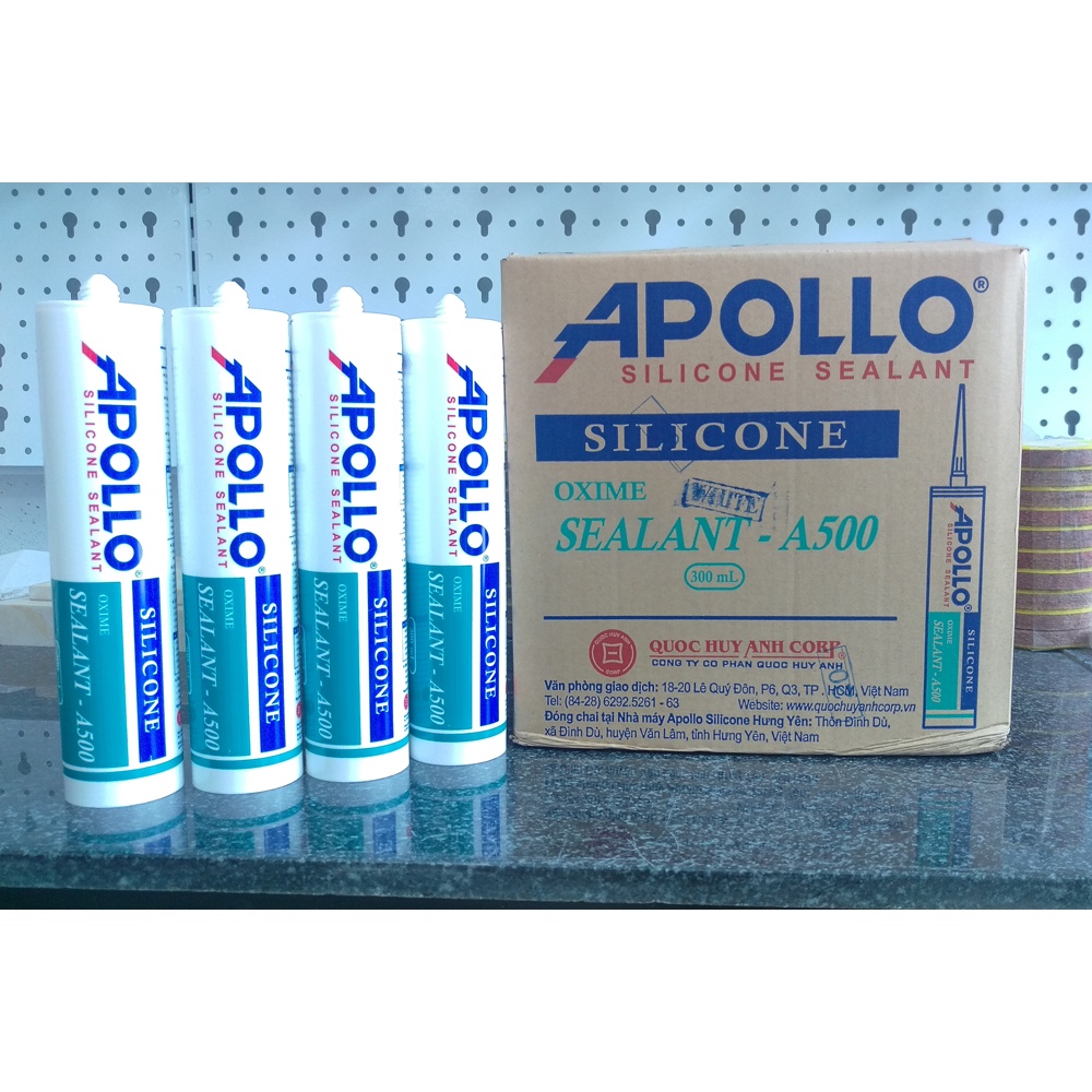 Keo silicone Apollo A500 300ml màu trắng trong và đục giá tốt nhất