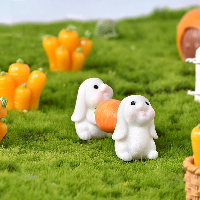 Mô Hình Thỏ Và Củ Cà Rốt Trang Trí