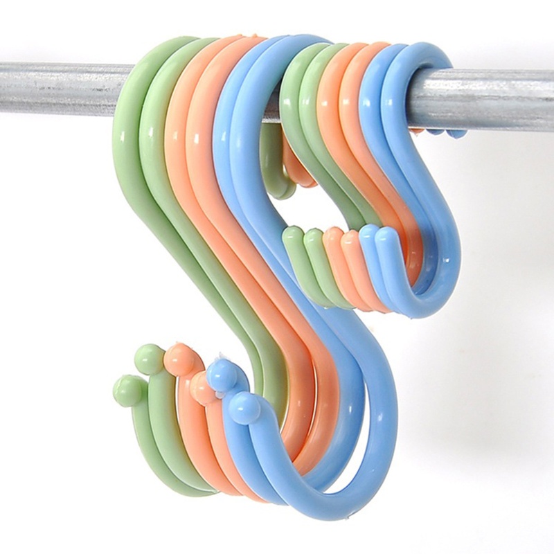 Set 8 Móc Treo Đồ Hình Chữ S Bằng Nhựa Đa Năng Sắp Xếp Gọn Gàng Cho Nhà Bếp Phòng Ngủ