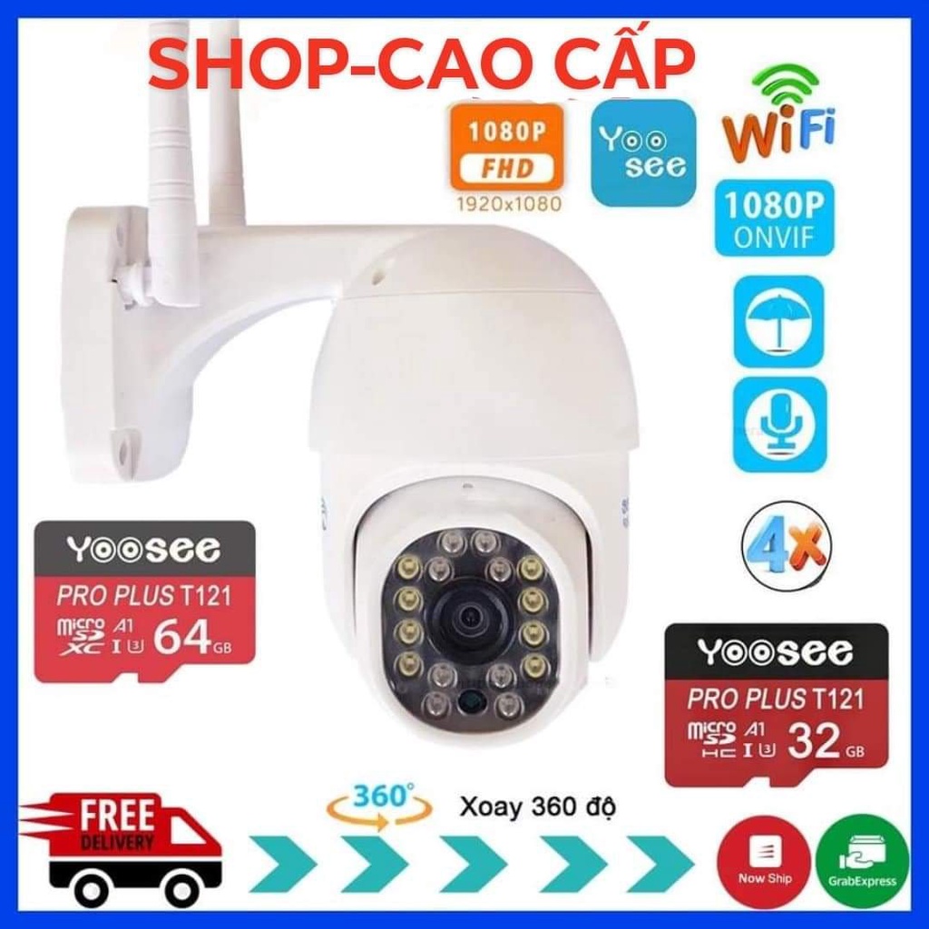 Camera Yoosee PTZ xoay 360, Full HD siêu nét kèm thẻ nhớ yoosee - Camera giám sát, cam kết chính hãng | BH 1 đổi 1
