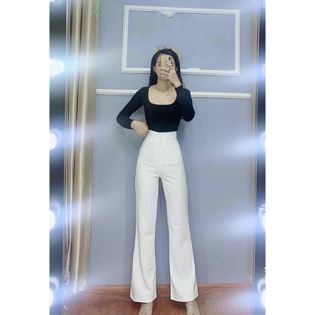 [ Hàng Cao Cấp Loại 1 + Ảnh Thật ] Quần Ống Loe Cạp Cao Vải Co Dãn Không Bai Không Xù YONI Clothings NA002 | BigBuy360 - bigbuy360.vn