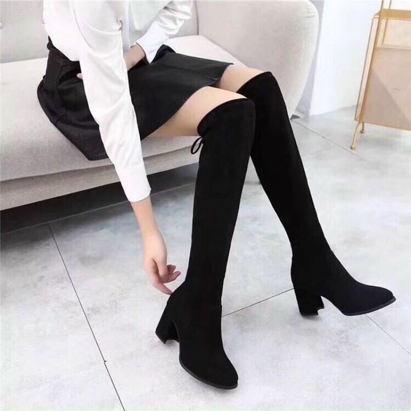 ( BÁN HẾT ĐONA TẾT)Giày bốt đùi lót lông cực chất