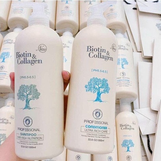 Cặp DẦU GỘI XẢ BIOTIN trắng COLLAGEN 1000ml | BigBuy360 - bigbuy360.vn