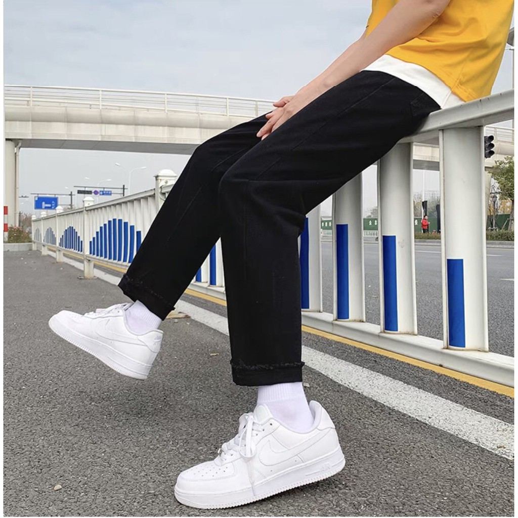 Quần jean nam Xanh RETRO ống rộng CẠP CAO, Quần bò nam ống suông mầu xanh dáng baggy xu hướng 2023 HELLOYOU | BigBuy360 - bigbuy360.vn