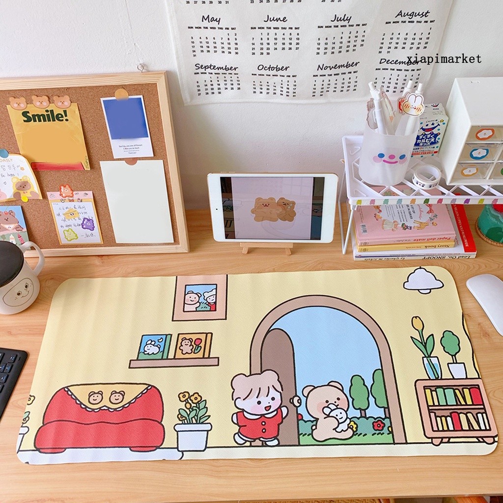 LOP_Keyboard Mat Large Anti-skid PVC Cute Waterproof Cartoon Mouse Pad for Mechanical Mouse