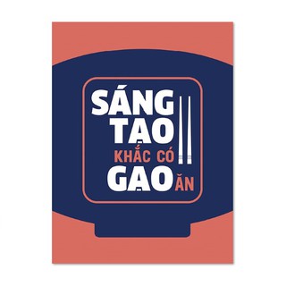 Decal dán tường văn phòng phong cách Mopi Slogan_028 Sáng tạo khắc có gạo ăn