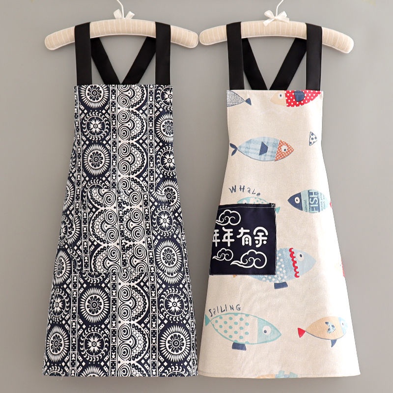 Tạp Dề Nấu Ăn Bằng Vải Cotton Nguyên Chất Thoáng Khí Thời Trang Dành Cho Nam Và Nữ