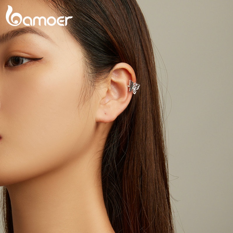 BAMOER 1 Bông Tai bạc 925 Hình Bướm Thời Trang Cho Nữ
