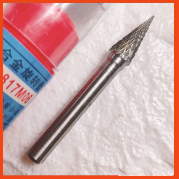 Mũi mài hợp kim hình chóp MX 8mm, mũi doa hợp kim vonfram dùng để phay, điêu khắc gỗ, nhôm, đồng, hợp kim