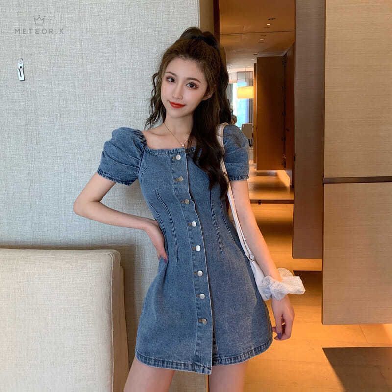 Đầm Denim Ôm Dáng Xinh Xắn Dễ Thương Cổ Điển Dành Cho Nữ 2020