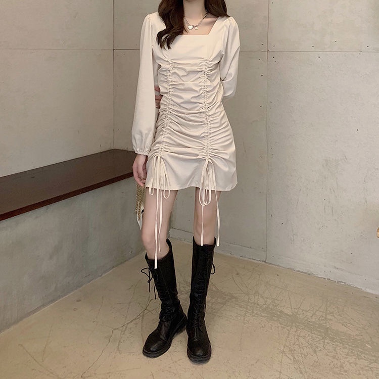 Đầm Dáng Ôm Xếp Ly Quyến Rũ Thời Trang Pháp Cho Nữ