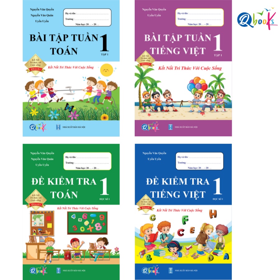 Sách - Combo Bài Tập Tuần và Đề Kiểm Tra Toán - Tiếng Việt 1 - Kết nối tri thức với cuộc sống - Học Kì 1