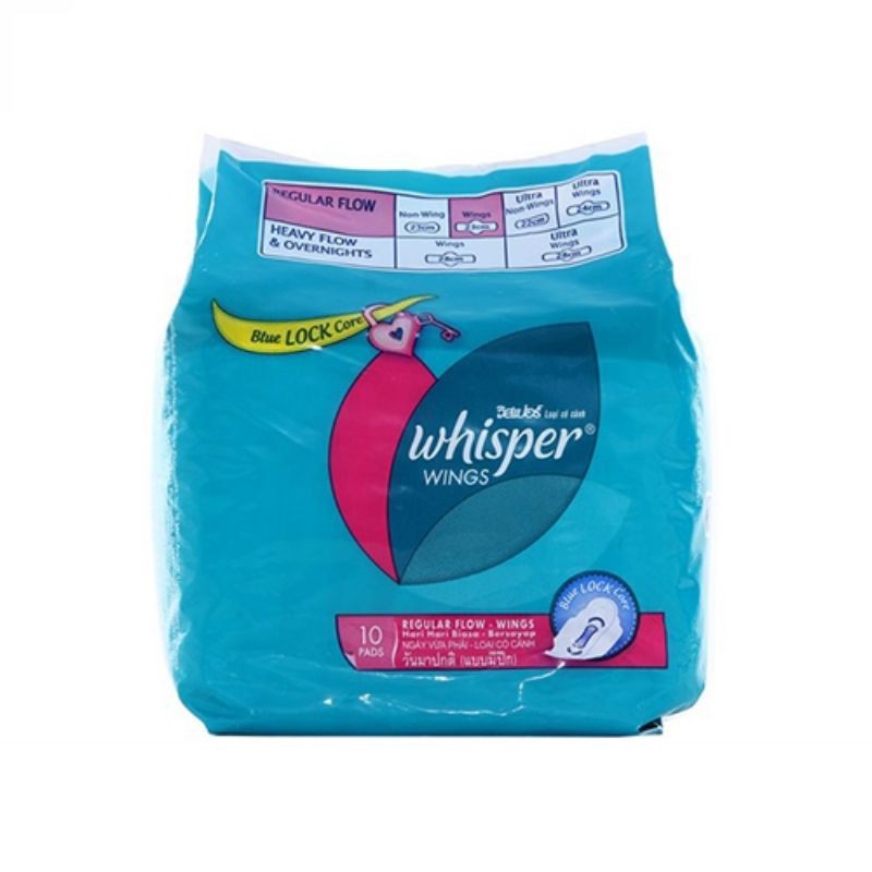Băng vệ sinh có cánh Whisper Wings loại vừa 10 miếng 23cm