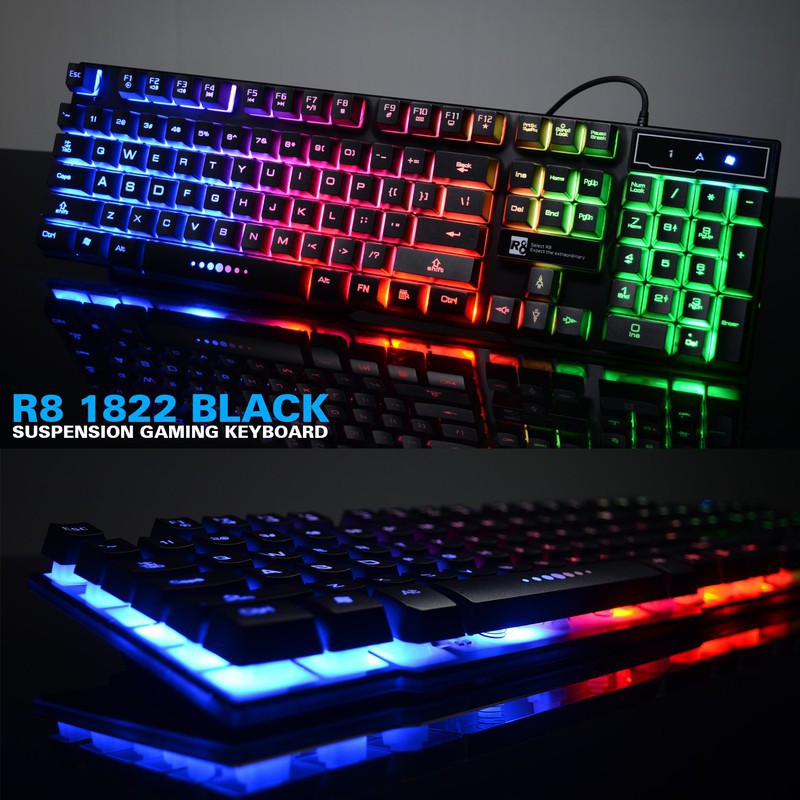 (Sale giá gốc) Bàn Phím Giả Cơ Chuyên Game R8 1822 Led 7 Màu