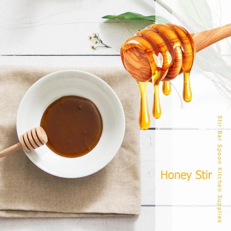 Que khuấy mật ong bằng gỗ 8cm mini làm đồ uống cafe trà sữa tráng miệng chuyên dùng