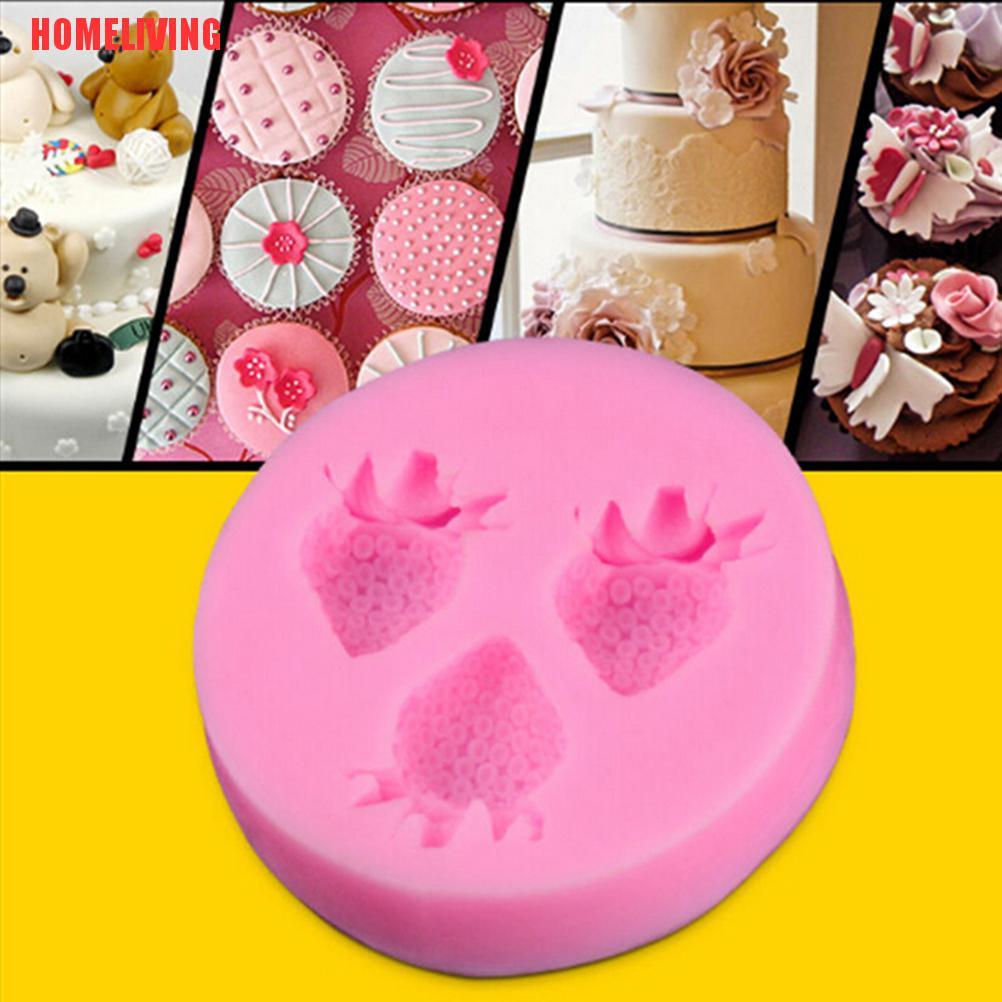 Khuôn Silicone Làm Bánh Kẹo / Xà Phòng Hình Quả Dâu Tây