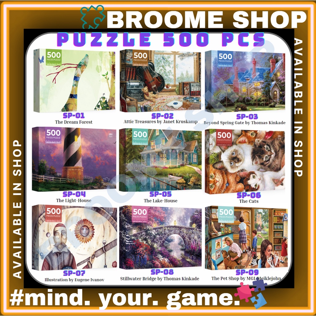 Bộ đồ chơi giáo dục Bộ tranh xếp hình cho bé cao cấp 500 mảnh ghép Puzzle Cao Cấp Tranh Xếp Hình Phong Cảnh Hoạt Hình