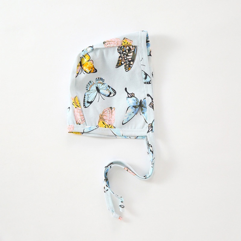 Mũ Trùm Đầu Mùa Hè Bằng Cotton Mềm Chống Gió In Họa Tiết Hoạt Hình Có Dây Cột Cho Bé 0-12 Tháng Tuổi