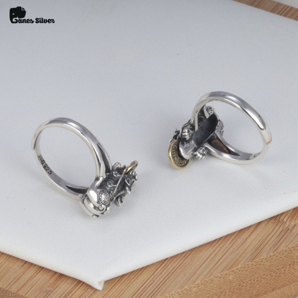 Nhẫn bạc nữ GANES SILVER tỳ hưu mới chất liệu bạc thái - N000517