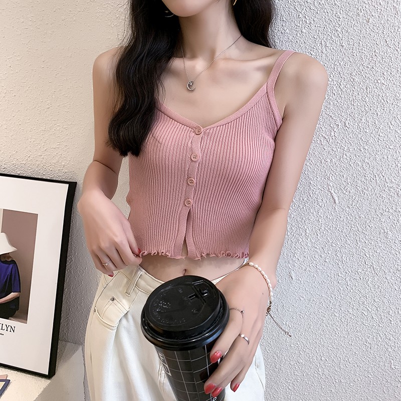 Áo Hai Dây Cổ Chữ V Xẻ Tà Gợi Cảm Thời Trang Xuân Hè 2021