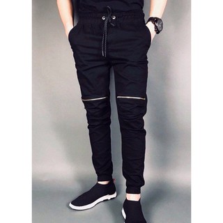 Quần jogger nam 4YOUNG khóa gối chất vải kaki