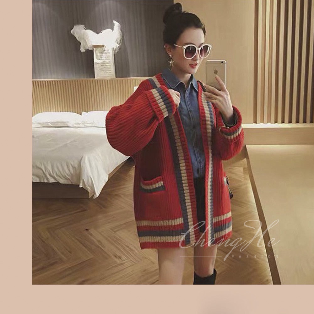 (SẴN) Áo khoác len cardigan nữ dày dặn thời trang thu đông A00074