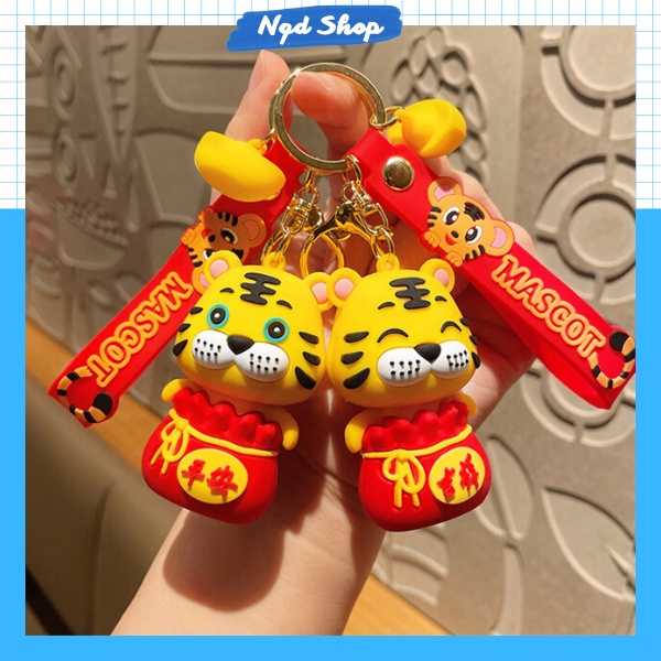 Móc khóa xe máy hình con hổ ngộ nghĩnh đáng yêu với nhiều biểu cảm khác nhau chuẩn Hot trend Tik Tok