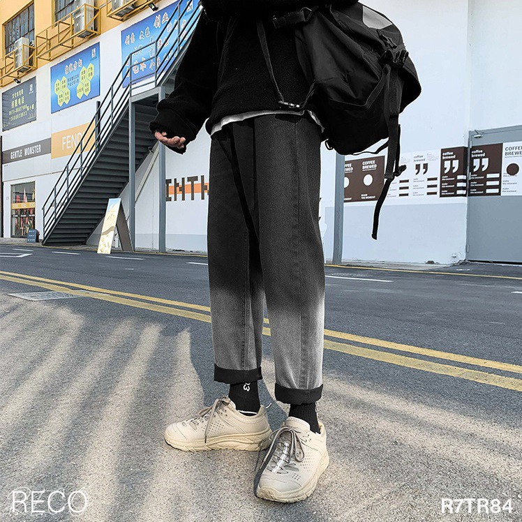 Quần jean nam Hàn Quốc cao cấp dáng rộng Trousers Loose R7TR84 Unisex