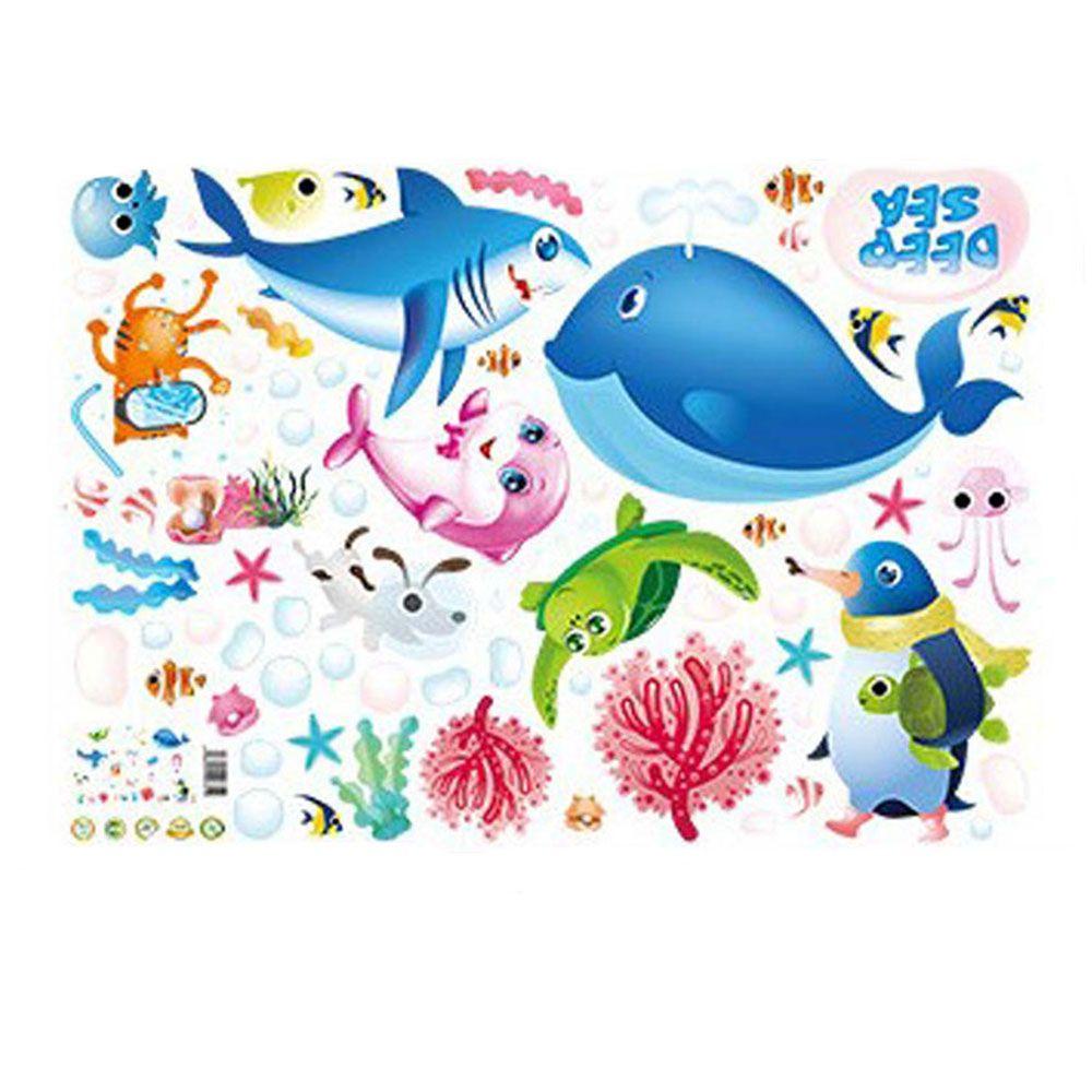 Sticker Dán Tường Chống Thấm Nước 70 * 50cm Họa Tiết Đại Dương Dùng Trang Trí Phòng Trẻ Nhỏ