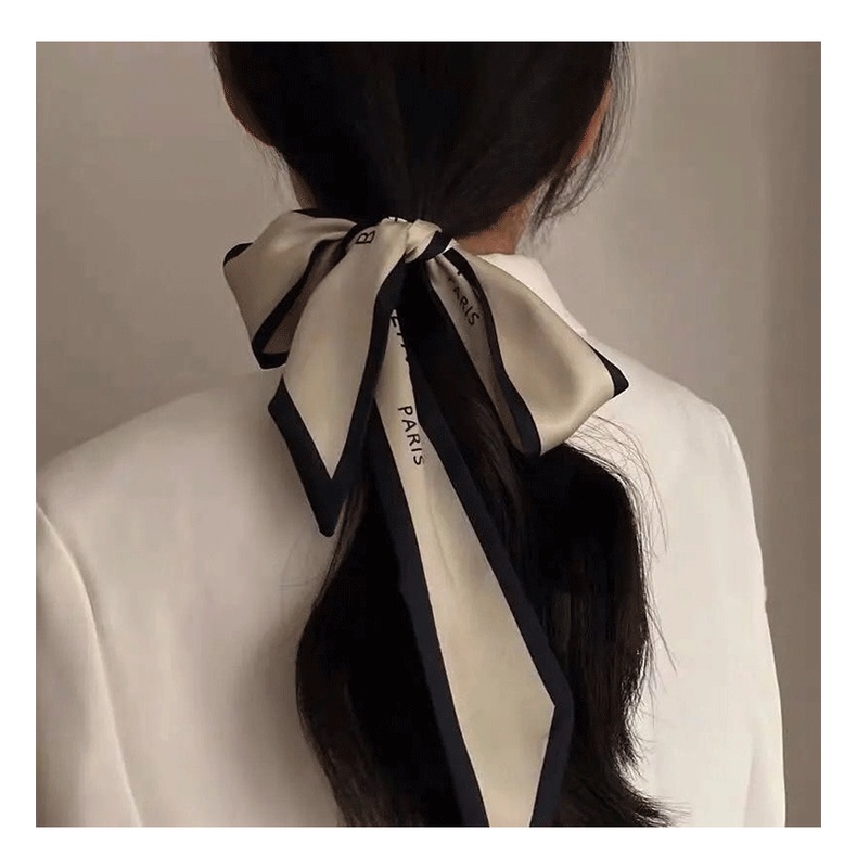 Khăn Lụa Buộc Tóc Thắt Nơ Phong Cách Pháp Mới
