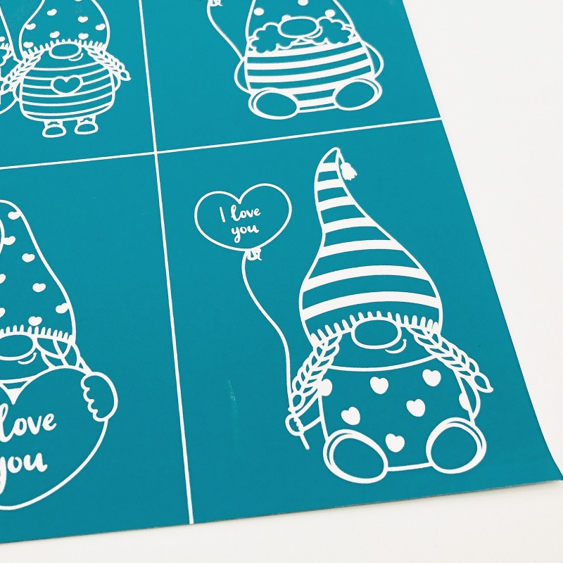 Aoto I Love You Gnome Tự Dính Màn Lưới Lụa Tự Dính In Chuyển Tự Làm Cho Gối Túi Vải