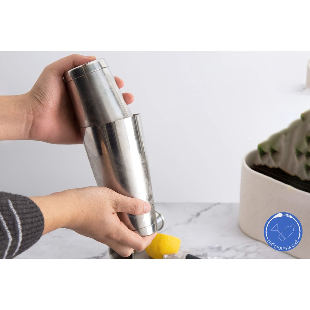 Bình Lắc Boston Inox/ Bình Lắc Shaker Inox 2 Mảnh