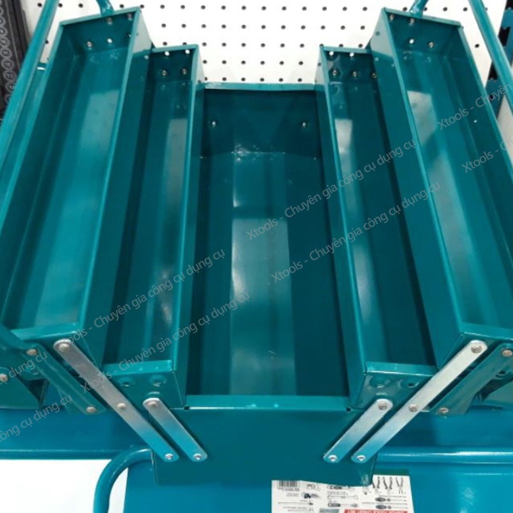 Hộp đựng dụng cụ đa năng TOTAL THT10701 495x200x290mm hộp đồ nghề 3 tầng tấm thép dầy 0.6~0.8mm siêu bền cứng