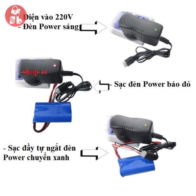 Cáp SẠC PIN Lithium 7.4v - 11.1v cho các dòng đồ chơi mô hình điều khiển - Sạc pin 2s, 3s