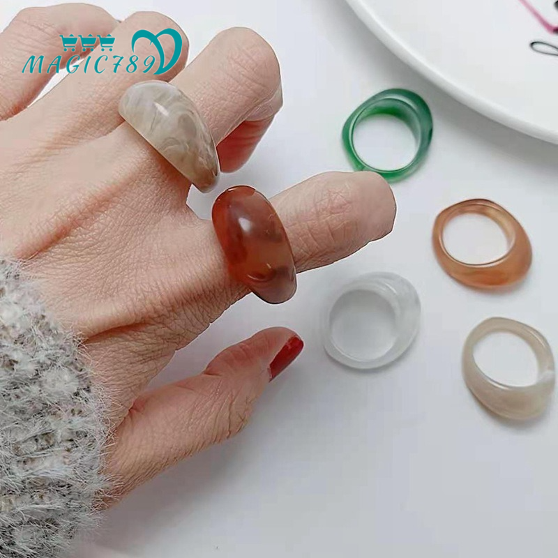 Nhẫn Chất Liệu Acrylic Trong Suốt Ma Thuật Phong Cách Hàn Quốc Magic789