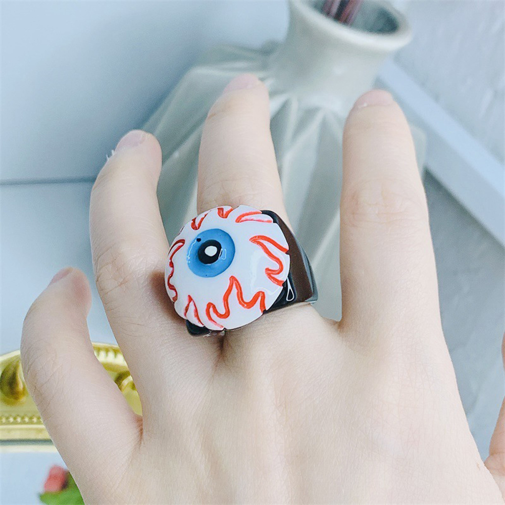 Nhẫn Acrylic Hình Trái Cây / Mắt Vịt / Dâu Tây Dễ Thương Vui Nhộn Thời Trang Cho Nữ