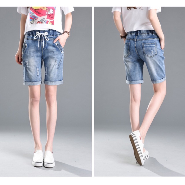 Quần jean big size xanh nhạt lưng thun size lớn 65-95kg