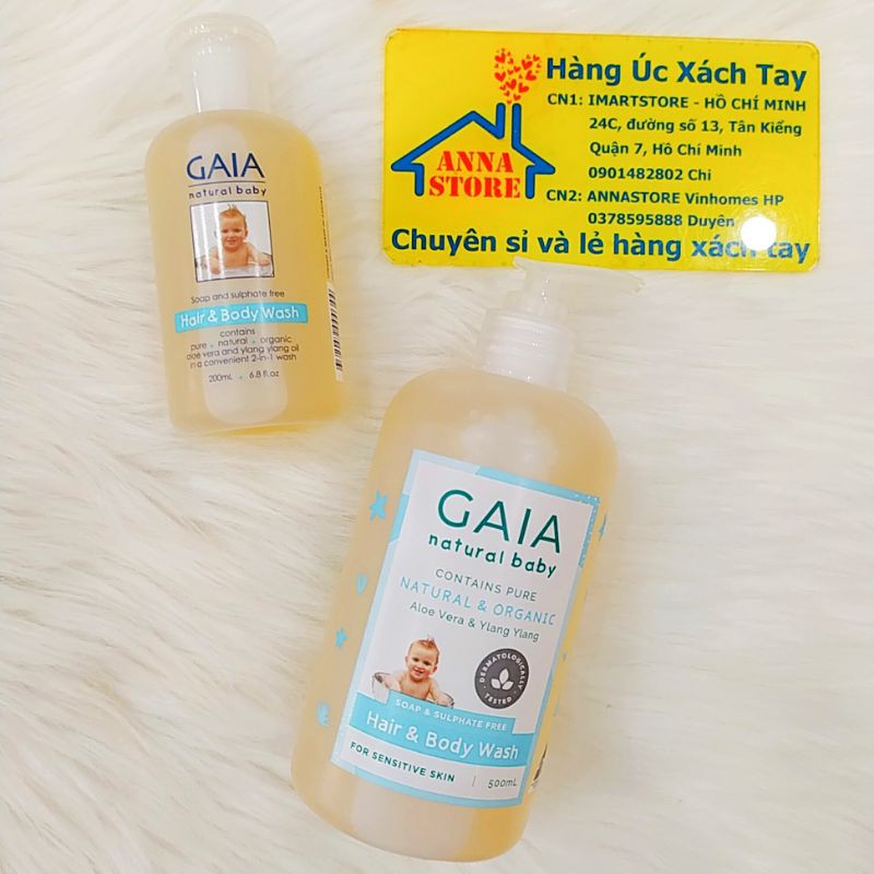 Sữa tắm gội toàn thân cho bé GAIA 200ml-500ml