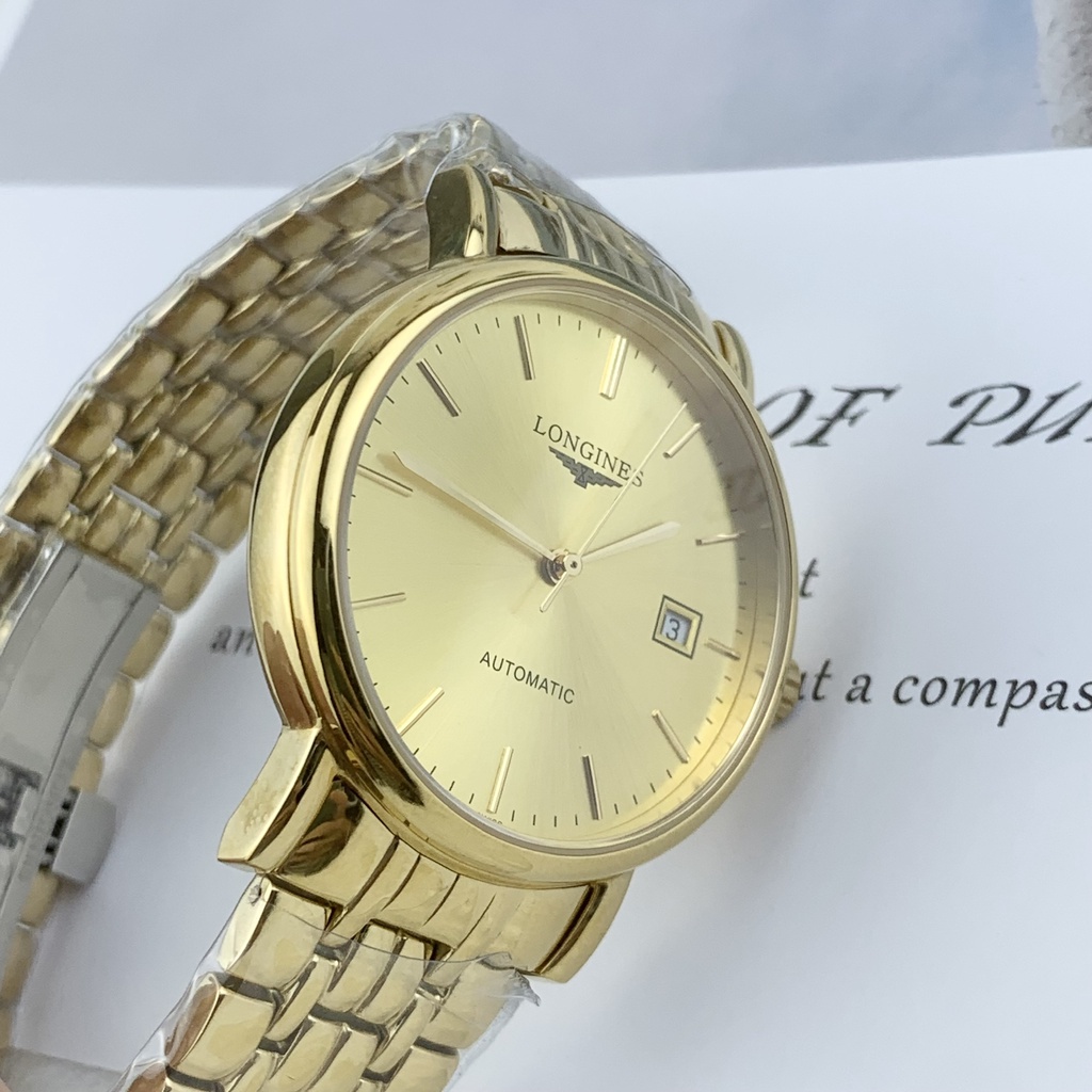 Đồng hồ Nam Long-ines Đồng hồ cơ máy nhật bản vàng GOLD size 39-40mm